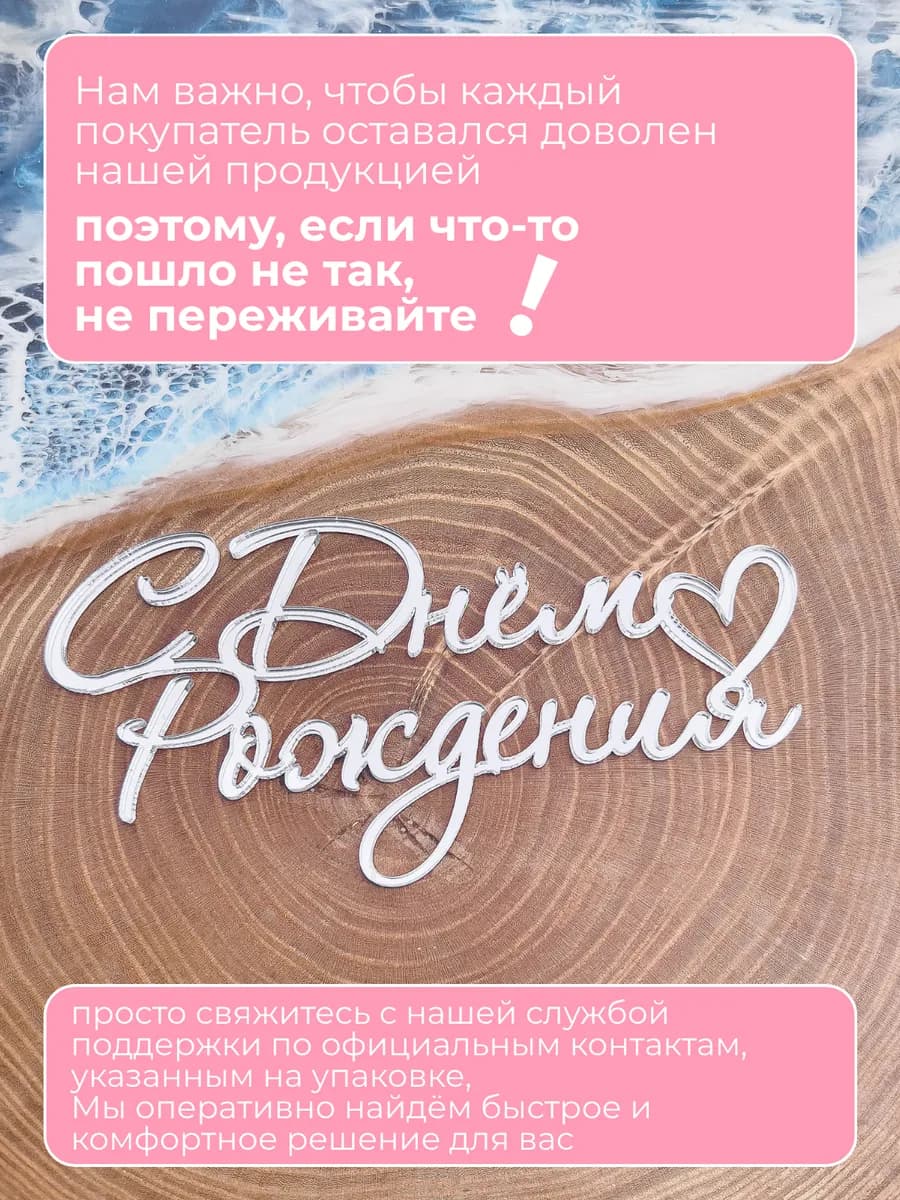 Топпер для торта с днем рождения