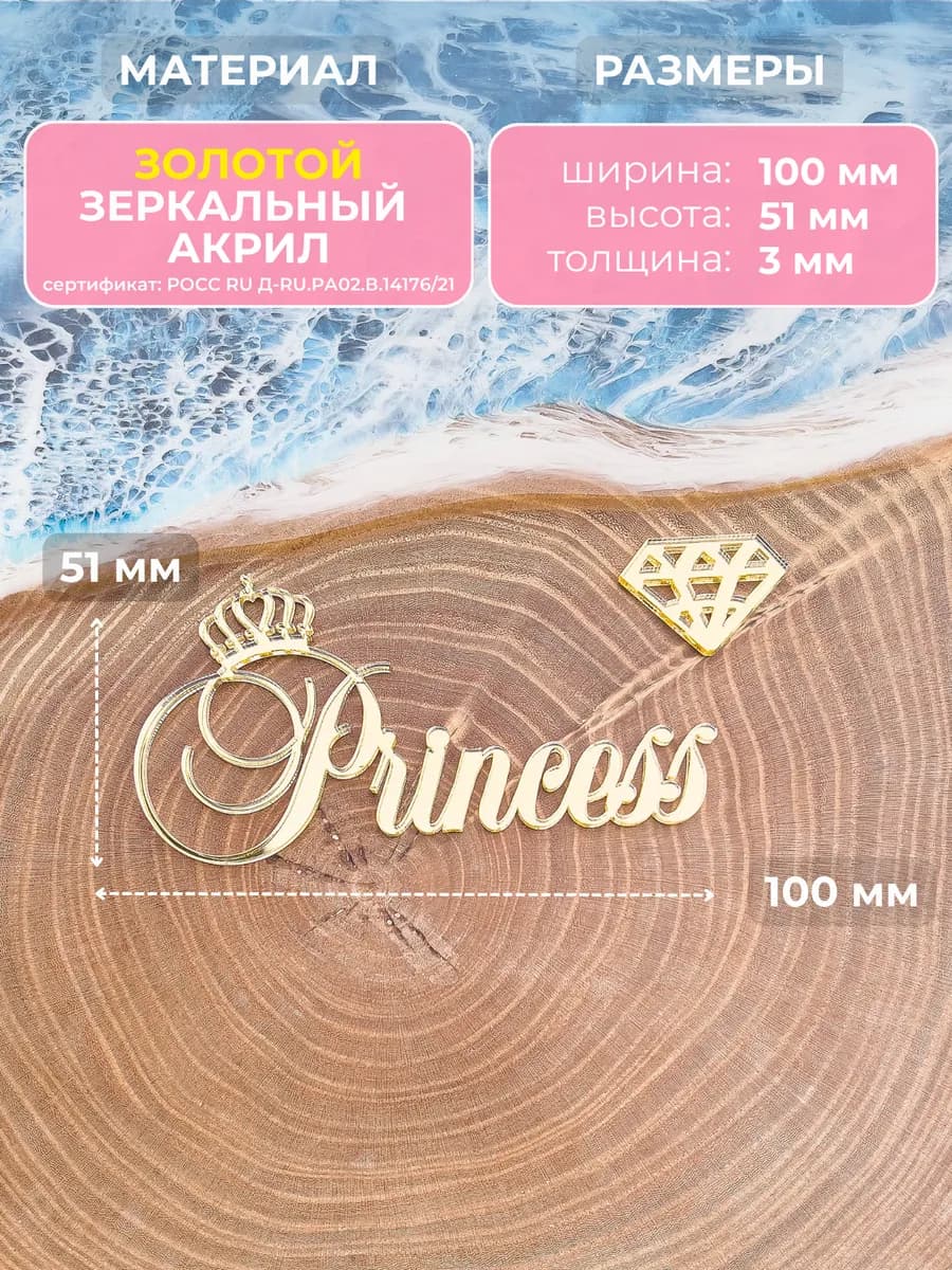 Топпер на торт Princess