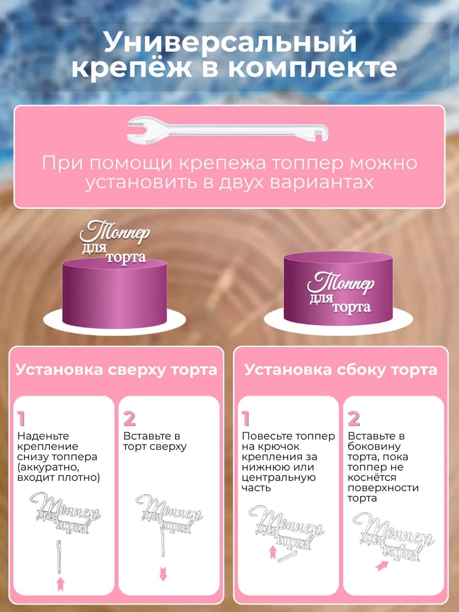 Топпер для торта C Юбилеем
