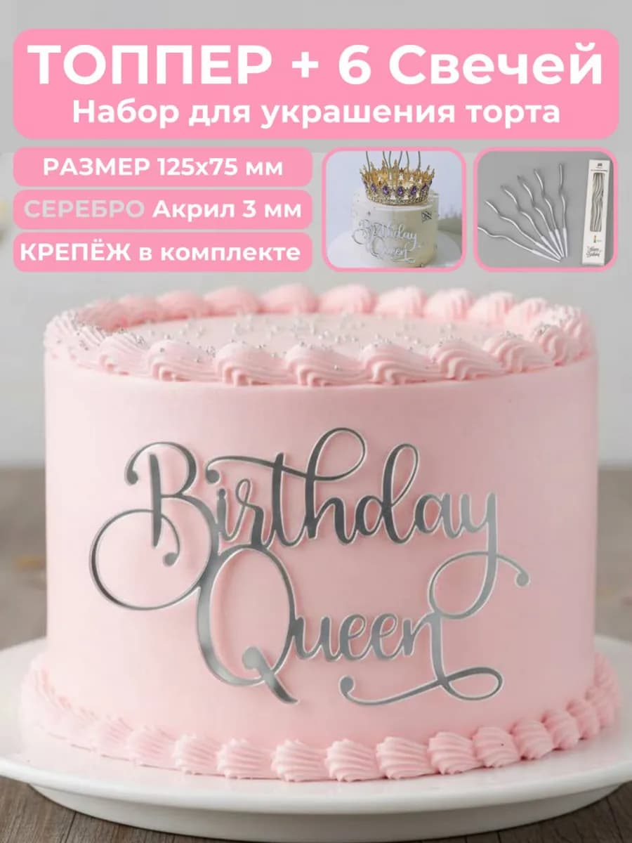 Топпер на торт Birthday Queen