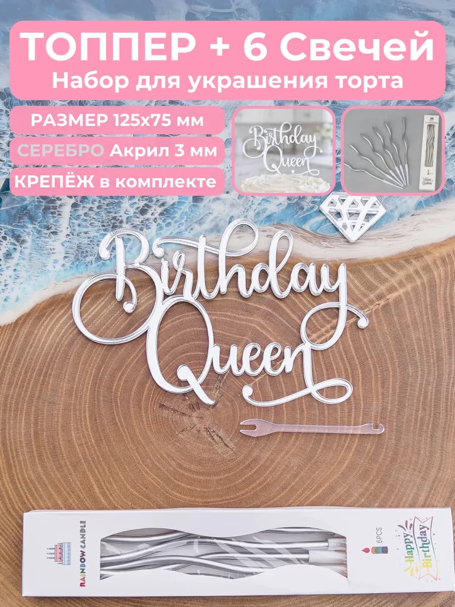 Топпер на торт Birthday Queen