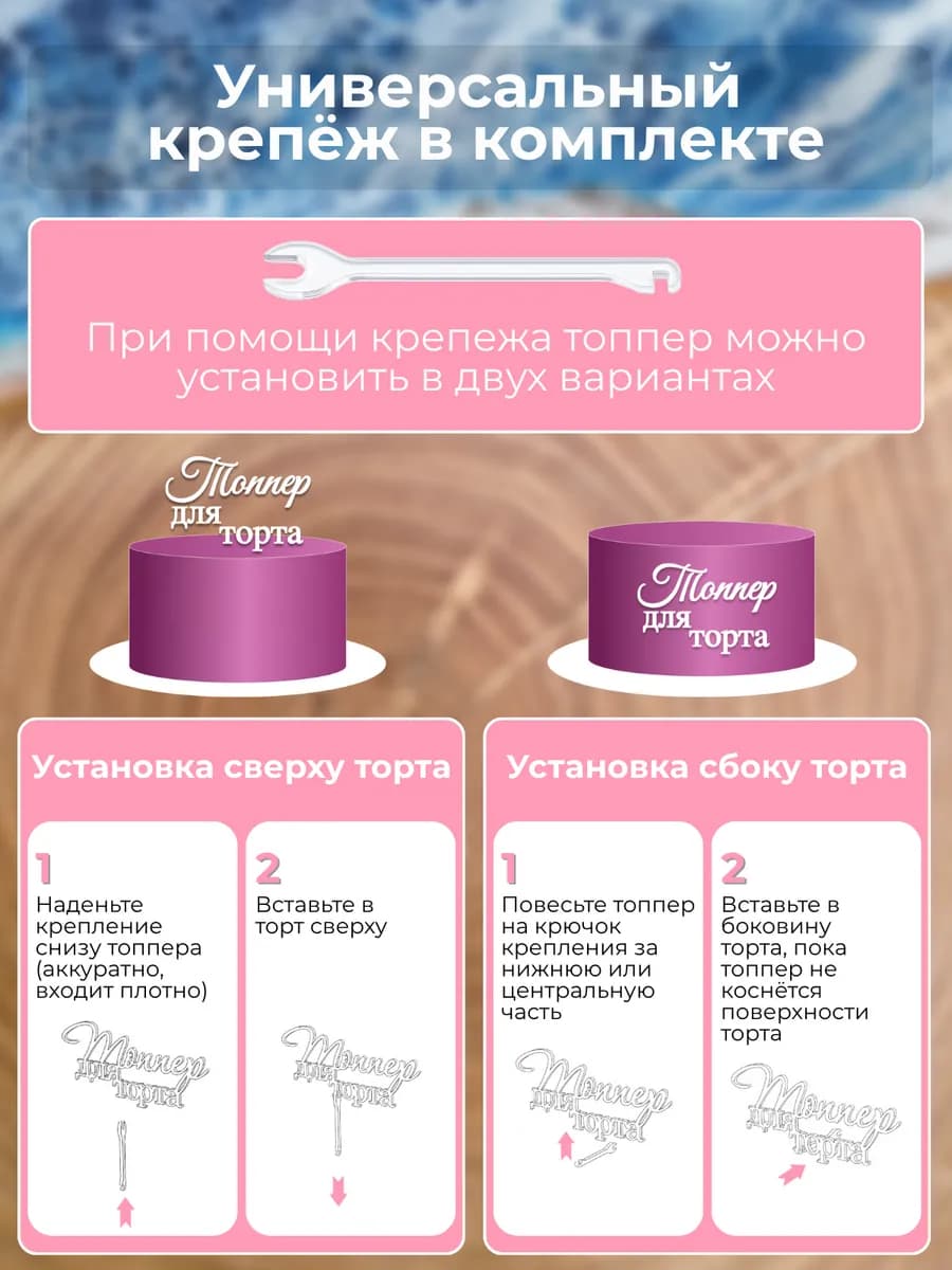 Топпер для торта happy birthday