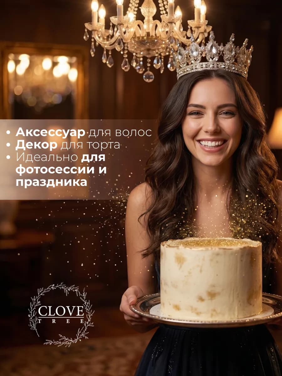 Топпер на торт корона золото